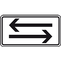 Schild Pfeil links- und rechtsweisend, Aluminium RA0, reflektierend, 420x231mm