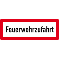 Hinweisschild Feuerwehrzufahrt, Aluminium RA0, reflektierend, 594x210mm