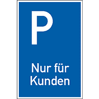 Parkplatzschild Nur für Kunden, spitze Ecken, Aluminium, 400x600mm