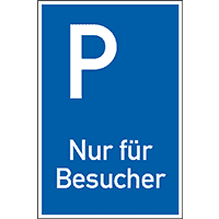 Parkplatzschild Nur für Besucher, spitze Ecken, Aluminium, 400x600mm
