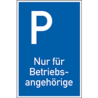 Parkplatzschild Nur für Betriebsangehörige, spitze Ecken, Aluminium, 400x600mm