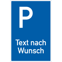 Parkplatzschild, mit Text nach Wunsch, Aluminium, 400x600mm