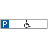 Parkplatzreservierungsschild Behinderte, ohne Befestigungsset, 520x110mm