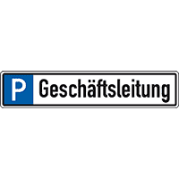Parkplatzreservierungsschild Geschäftsleitung, ohne Befestigungsset, 520x110mm