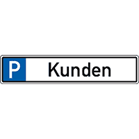 Parkplatzreservierungsschild Kunden, ohne Befestigungsset, 520x110mm
