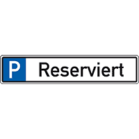 Parkplatzreservierungsschild Reserviert, ohne Befestigungsset, 520x110mm