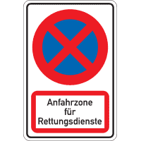 Kombischild Parkverbot - Anfahrzone für..., Aluminium RA0, reflektierend,600x900mm