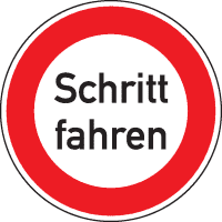 Verkehrszeichen Schritt fahren, Nr.274, Aluminium RA0, reflektierend, Ø 600mm
