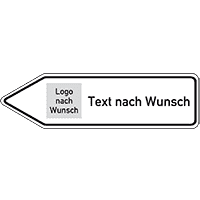 Wegweiser linksweisend, Text nW.rechts/Logo nW.links, Aluminium RA0, 1400x350mm