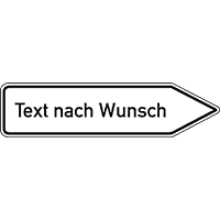 Wegweiser rechtsweisend, Text nach Wunsch, Aluminium RA0, reflekt., 1400x350mm