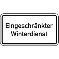 Hinweisschild Eingeschränkter Winterdienst, Aluminium RA0, refl. 600x330mm