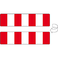 Verkehrsz. Höhenleitmal, doppels., zum Abhängen, Aluminium RA2, reflekt.,1200x250mm