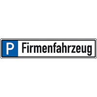 Parkplatzreservierungsschild Firmenfahrzeug, ohne Befestigungsset, 520x110mm