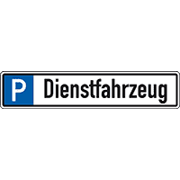 Parkplatzreservierungsschild Dienstfahrzeug, ohne Befestigungsset, 520x110mm
