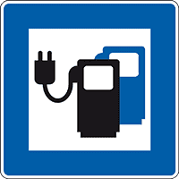 Verkehrszeichen Ladestation Elektrofahrzeuge, Nr.365-65, Aluminium RA1,600x600mm