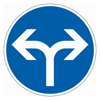 Verkehrszeichen Fahrtrich. links/rechts, Nr.214-30, Alu RA0, reflektierend, Ø 600mm