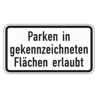 Verkehrszeichen Parken in...erlaubt, Nr.1053-30, Alu RA0, reflektierend,600x300mm