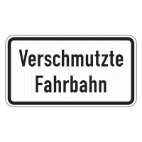 Verkehrszeichen Verschmutzte Fahrbahn, Nr.1007-35, Alu RA0, reflektierend,600x330mm