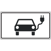 Zusatzzeichen Elektr. betriebene Fahrzeuge, Nr.1010-66, Aluminium RA0, 231x420mm