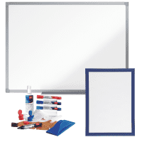 Vorteilsset Whiteboard, 1500x1000 mm, mit Zubehör-Set und 5 Magnetrahmen