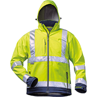 Warnschutz Softshell-Jacke ELYSEE, Kat.II, EN ISO 20471/3, gelb/marine, Größe XL