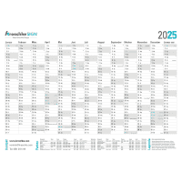 Kroschke Jahreskalender 2025, gerollt, beschriftbar, Papier, 1000x700mm
