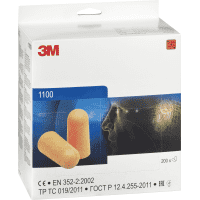 3M Gehörschutzstöpsel 1100, Kategorie III, EN 352-2, orange, Schaumstoff, 200 Paar/Box Bild 1