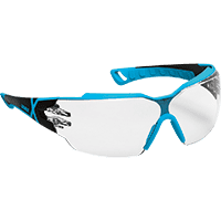 uvex Brille pheos cx2 9198.256, Kat.II, s/bl, PC-Scheibe, farblos, excellence,28g