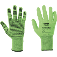 uvex Schnittschutz-Handschuh C500 dry, Kategorie II, lime/anthrazit,270mm, Größe 10