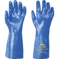 uvex Chemikalien-Handschuh Rubiflex S NB35B, Kategorie III, blau,350mm, Größe 9