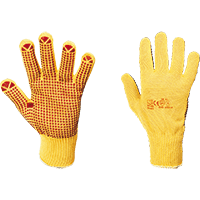 teXXor® Schnittschutzhandschuh 1972, Kat.II, gelb/rote Noppen, 250mm, Größe 10