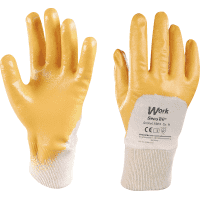 Work Schutzhandschuh SecuTril®, Kat.II, gelb, Baumwolltrikot, Nitril, Größe 10