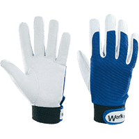 Work Schutzhandschuh SecuGrip® VS, Kat.II, mit Klett, blau/weiß, Kunstleder, Größe 10