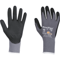 ATG Handschuh MaxiFlex® Ultimate, Kat.II, grau/schwarz, Nylon, 230mm, Größe 10