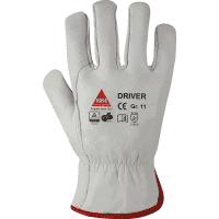 Arbeits-Schutzhandschuh Driver, Kat.II, grau, Rindnappaleder, 250mm, Größe 10