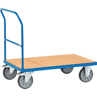 fetra Schiebebügelwagen, blau, pulverbeschicht.Stahl, Ladefläche 1000x700mm,30kg