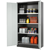 Chemikalienschrank CS-CLASSIC,2 Flügeltüren, dunkelgrau/hellgrau,1055x520x1950mm