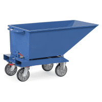 fetra® Muldenkipper, blau, Stahlblech pulverbesch., 1359x713x780mm, 250 l, 71kg