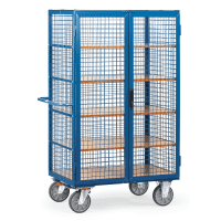 fetra® Kastenwagen, m.Rohrschiebegriff, blau, Stahlrohr, 1170x745x1792mm, 144kg