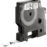 DYMO Schriftbandkassette, weiß, Druck schwarz, Polyester, selbstkl., 12mmx5,5m