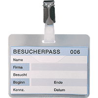 DURABLE Namensschild m.Clip, transparent, Hartfolie, Einsteckschilder,90x60mm,25/VE