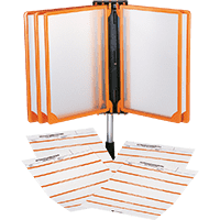 Klapprahmen, m.Wandhalterung, f.Maschinenbetriebsanweisungen, orange, Kunststoff, A4