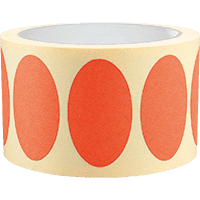Etikett, beschriftbar, oval, rot, Haftpapier, ablösbar, 50x30mm, 500/Rolle