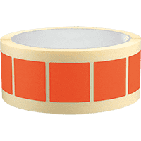 Organisationsetikett, beschriftbar, rot, Haftpapier, ablösbar,25x25mm,500/Rolle