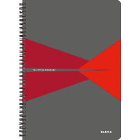 LEITZ Office Collegeblock, rot, kariert, DIN A4, 225x297x13mm, 5/VE