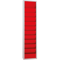 Planungstafel, 1-reihig, 10 Schienen, für DIN A4 Auftragstaschen, rot/grau, 12kg