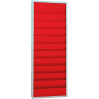 Planungstafel,2-reihig,10 Schienen, für DIN A4 Auftragstaschen, rot/grau,20,5kg