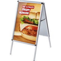 Doppelseitiger Plakataufsteller, Außeneinsatz, Aluminium, DIN A1, 32mm