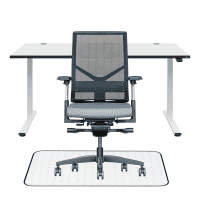 Vorteils-Set, Tisch hvb., premium Bürostuhl und Teppich-Schutzunterlage