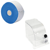 Pflasterspender f. Rollenpflaster mit Messer,2 QuickSoft Bandagen, blau,5,5cm,5m